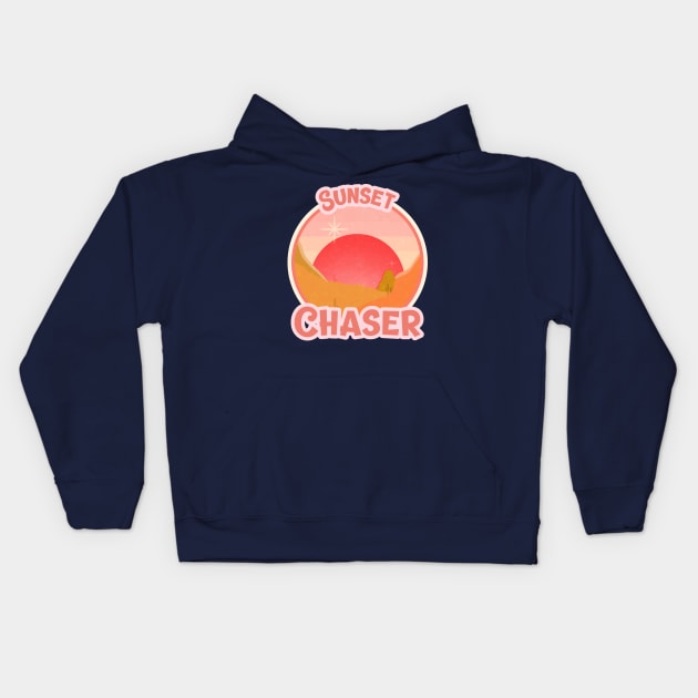 Sunset Chaser / Sunshine / Retro Design / Camping Lovers / Sunrise Kids Hoodie by Redboy